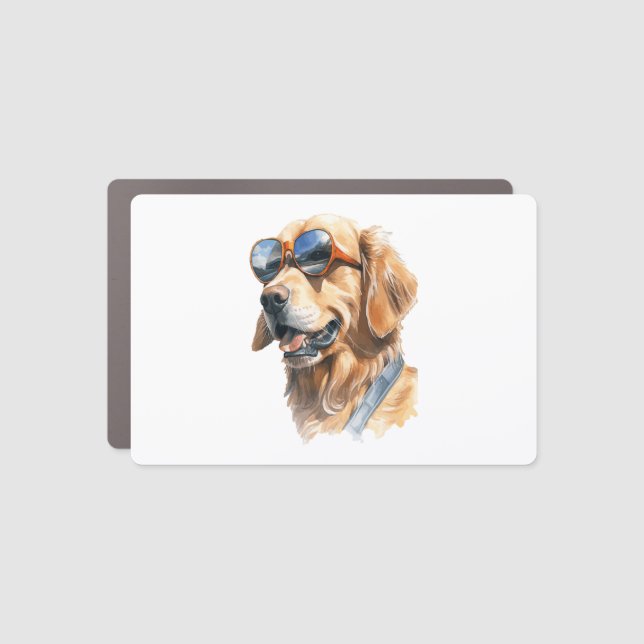Golden Retriever with Sunglasses  Car Magnet (Front)