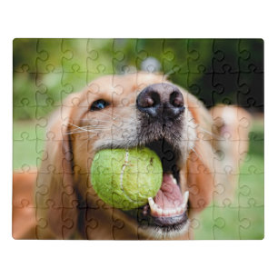 Golden Retriever With Tennis Ball Jigsaw Puzzle