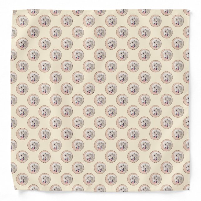 Golden Retriever with Tennis Ball Painting Dog Art Bandana (Front)