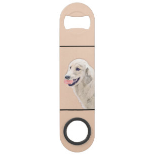 Golden Retriever with Tennis Ball Painting Dog Art Bar Key