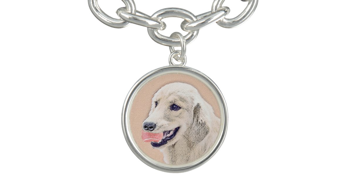 Golden Retriever With Tennis Ball Painting Dog Art Bracelet