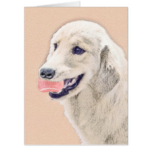 Golden Retriever with Tennis Ball Painting Dog Art Card