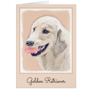 Golden Retriever with Tennis Ball Painting Dog Art Cards