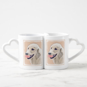 Golden Retriever with Tennis Ball Painting Dog Art Coffee Mug Set