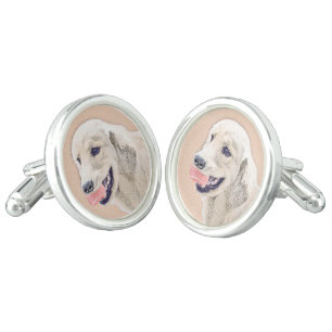 Golden Retriever with Tennis Ball Painting Dog Art Cufflinks