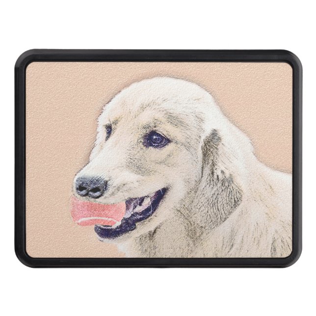 Golden Retriever with Tennis Ball Painting Dog Art Hitch Cover (Front)