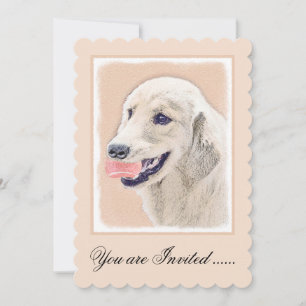Golden Retriever with Tennis Ball Painting Dog Art Invitation
