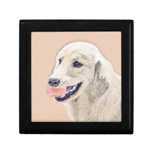 Golden Retriever with Tennis Ball Painting Dog Art Jewelry Box
