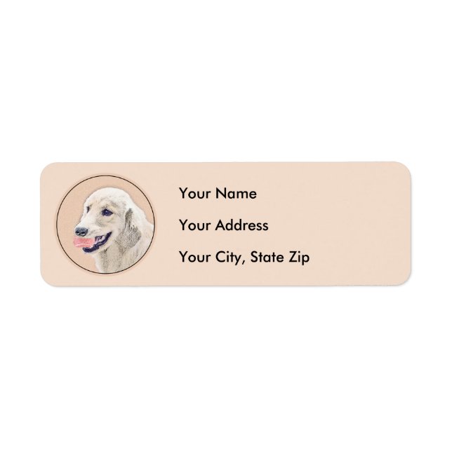 Golden Retriever with Tennis Ball Painting Dog Art Label (Front)