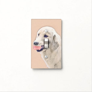 Golden Retriever with Tennis Ball Painting Dog Art Light Switch Cover