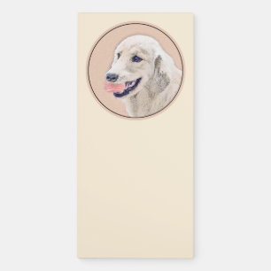 Golden Retriever with Tennis Ball Painting Dog Art Magnetic Notepad