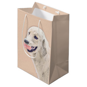 Golden Retriever with Tennis Ball Painting Dog Art Medium Gift Bag