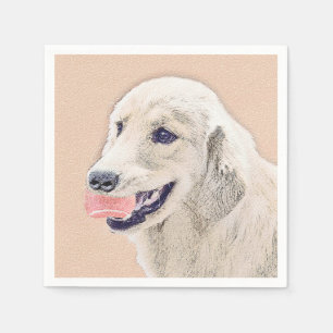 Golden Retriever with Tennis Ball Painting Dog Art Napkins