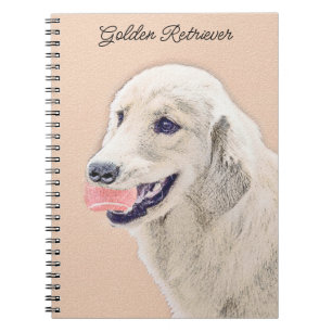 Golden Retriever with Tennis Ball Painting Dog Art Notebook
