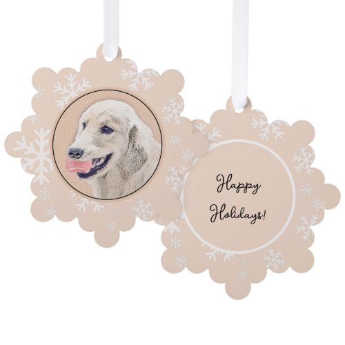 Golden Retriever with Tennis Ball Painting Dog Art Ornament Card