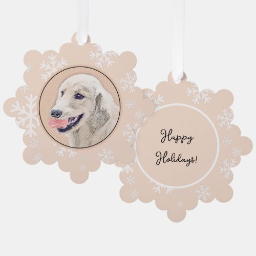 Golden Retriever with Tennis Ball Painting Dog Art Ornament Card