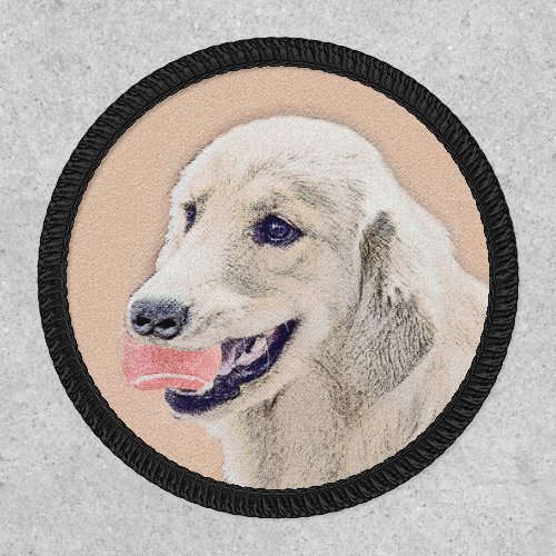 Golden Retriever with Tennis Ball Painting Dog Art Patch