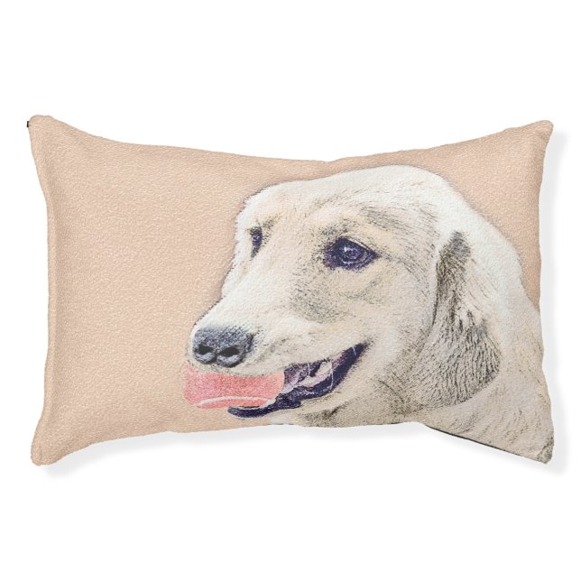 Golden Retriever with Tennis Ball Painting Dog Art Pet Bed (Front)