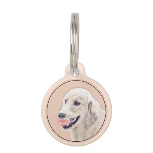 Golden Retriever with Tennis Ball Painting Dog Art Pet ID Tag