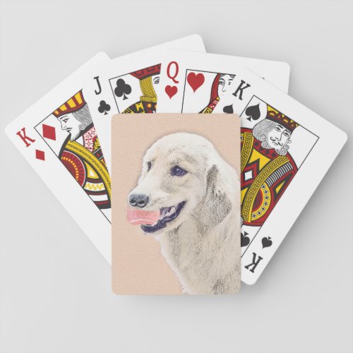 Golden Retriever with Tennis Ball Painting Dog Art Playing Cards