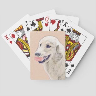 Golden Retriever with Tennis Ball Painting Dog Art Poker Cards