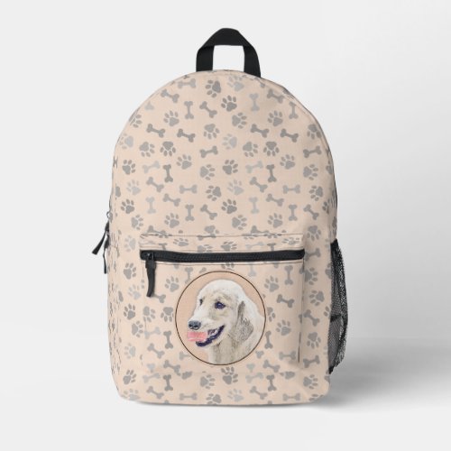Golden Retriever with Tennis Ball Painting Dog Art Printed Backpack