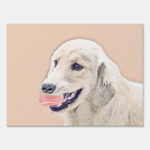 Golden Retriever with Tennis Ball Painting Dog Art Sign