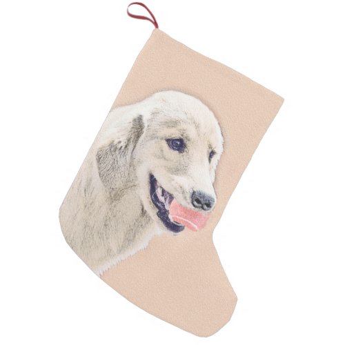 Golden Retriever with Tennis Ball Painting Dog Art Small Christmas Stocking