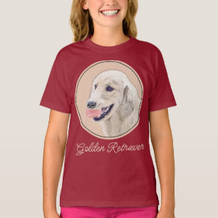 Golden Retriever with Tennis Ball Painting Dog Art T-Shirt