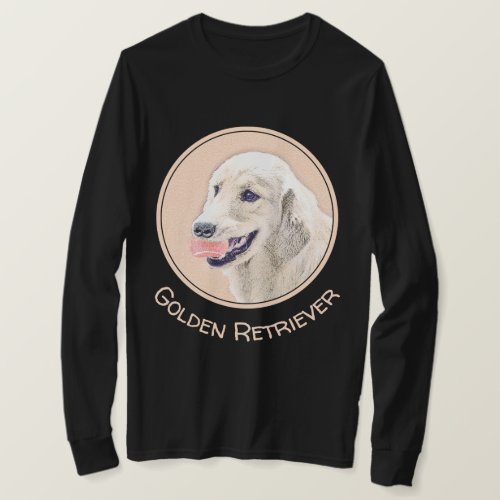 Golden Retriever with Tennis Ball Painting Dog Art T_Shirt