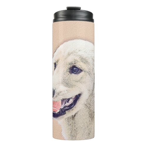 Golden Retriever with Tennis Ball Painting Dog Art Thermal Tumbler