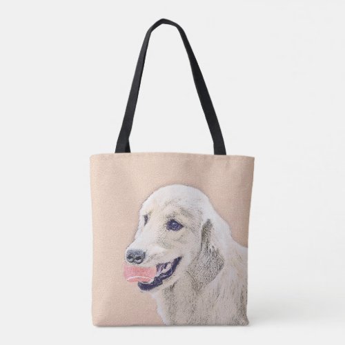Golden Retriever with Tennis Ball Painting Dog Art Tote Bag