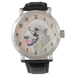 Golden Retriever with Tennis Ball Painting Dog Art Watch