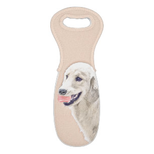 Golden Retriever with Tennis Ball Painting Dog Art Wine Bag