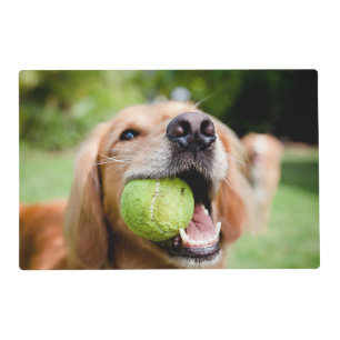 Golden Retriever With Tennis Ball Placemat