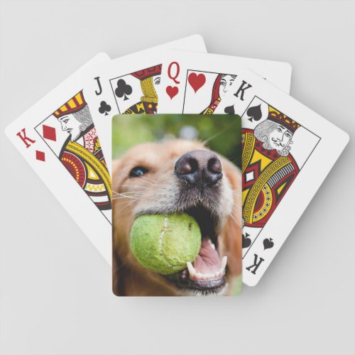 Golden Retriever With Tennis Ball Poker Cards