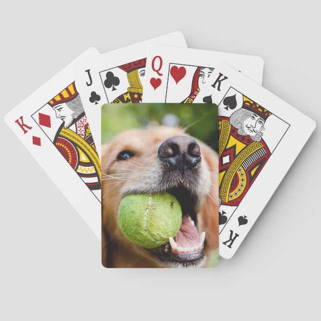 Golden Retriever With Tennis Ball Poker Cards (Back)