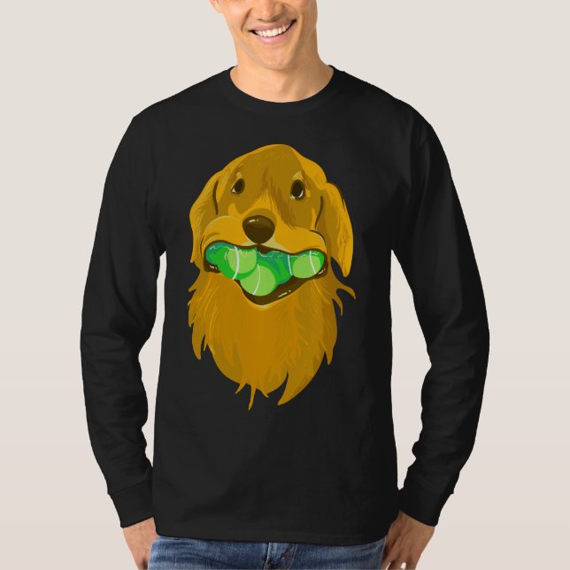 Golden Retriever With Tennis Balls Active T-Shirt (Front)