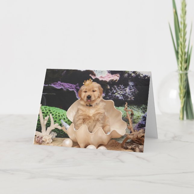 Golden Retriever World is Your Oyster Congrats Card (Front)