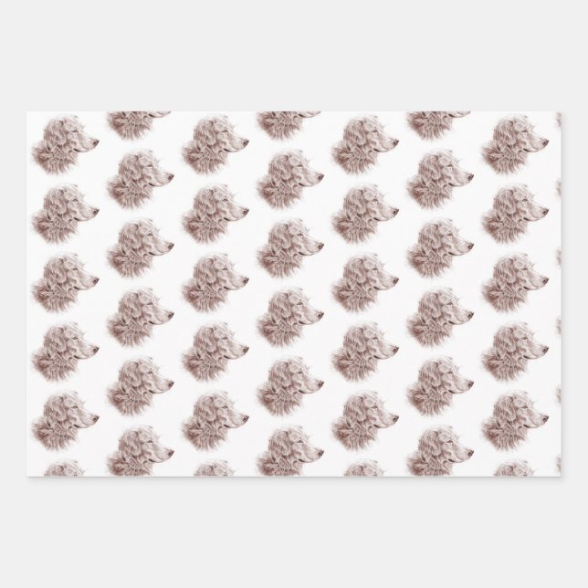 Golden Retriever Wrapping Paper Sheets (Front)