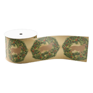 Golden Retriever Wreath Grosgrain Ribbon