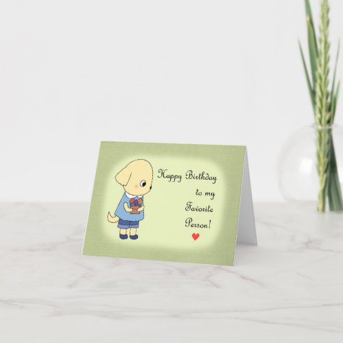 Golden Retriever Yellow Labrador Puppy Birthday   Card