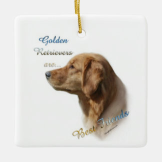 Golden Retrievers are Best Friend Ceramic Ornament