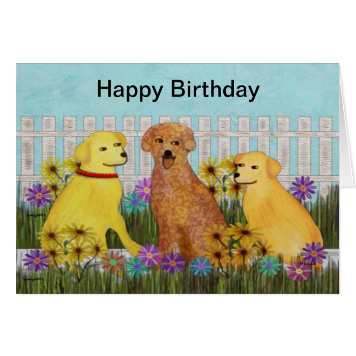 Golden Retrievers Birthday Card