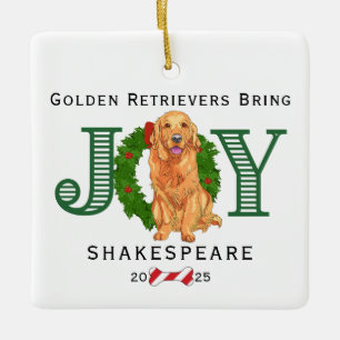 Golden Retrievers Bring Joy Ceramic Ornament
