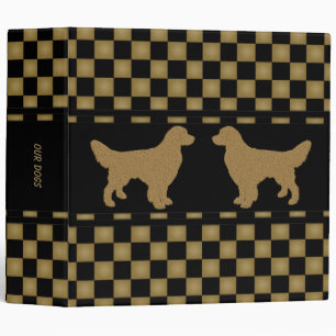 Golden Retrievers Checkered Personalized Binder