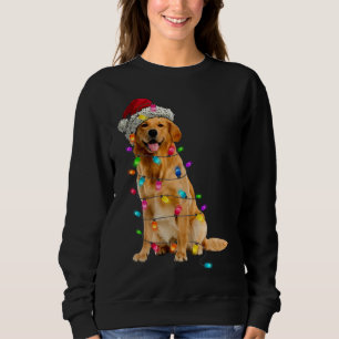 Golden Retrievers Christmas Lights Hat Santa Dog L Sweatshirt