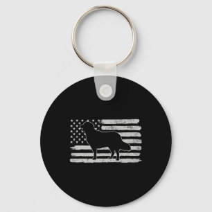Golden Retrievers Dog Usa Flag 4th Of July Keychain