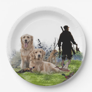 Golden Retrievers - Excellent hunting dogs    Paper Plates