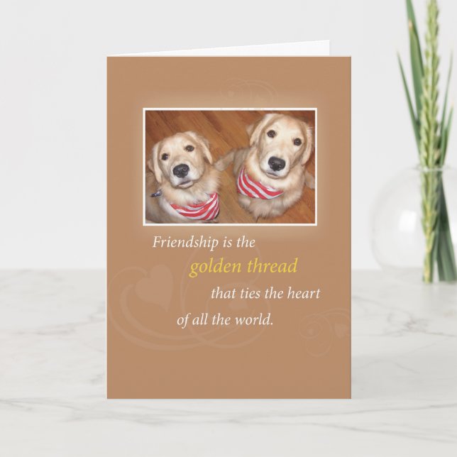 Golden Retrievers Friendship Birthday Card (Front)